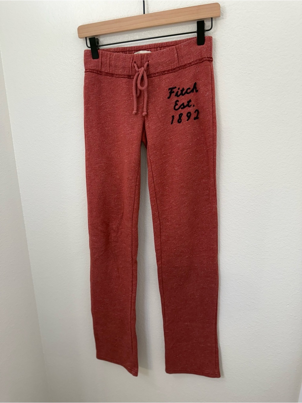 Abercrombie & Fitch Red Sweatpants with Fitch 1892 Logo Y2K XS